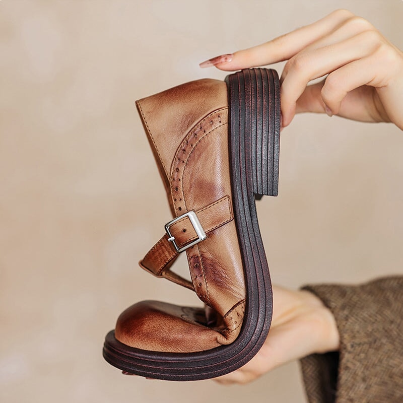 Magdalena | Eleganckie Mary Janes ze skóry