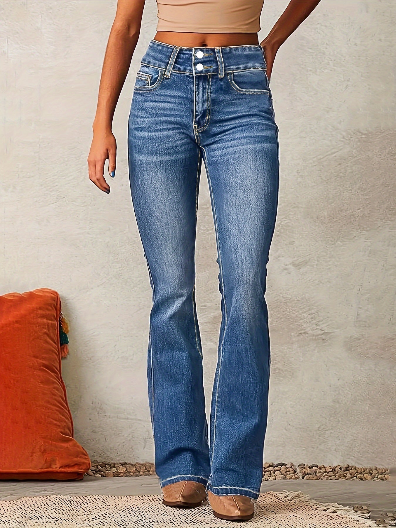 Natalia | Jeans z wysokim stanem i kobiecym krojem flare